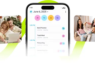 Mobile dashboard with family photos